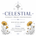 Celestial mini ritual jar kit label: Guidance, Dreams, New Beginnings.